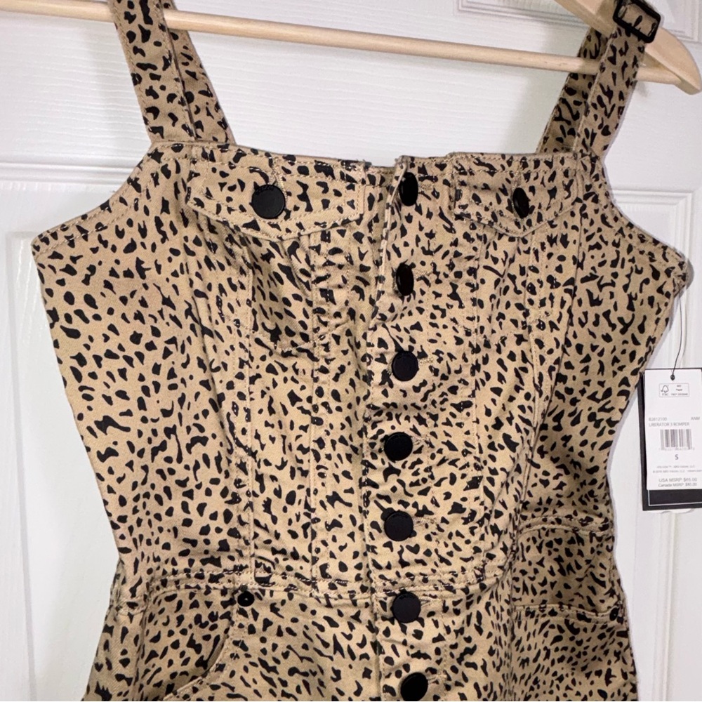 Volcom Liberator Leopard Print Button Front Rompe… - image 3